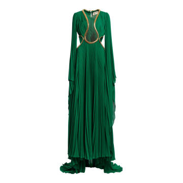 Crepe Georgette Pleated Gown