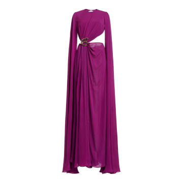 Asymmetric Cutout Silk Gown