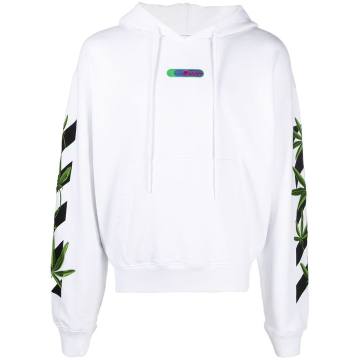 WEED ARROWS OVER HOODIE WHITE GREEN