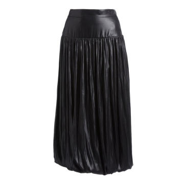 Faux-Leather Midi Skirt