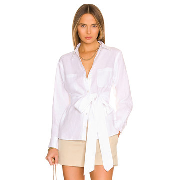 Brett Linen U-Back Button Down