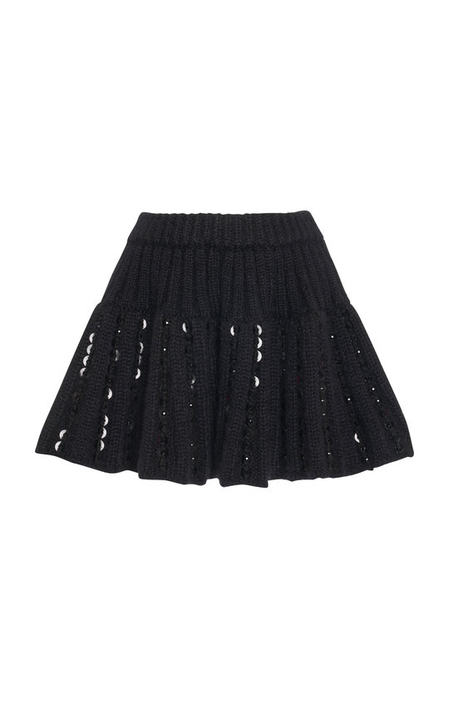 Embroidered Mohair-Blend Knit Midi Skirt展示图