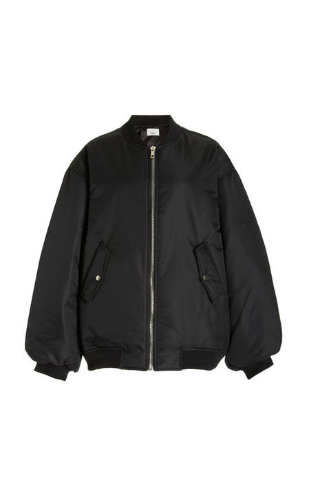 Astra Oversized Padded Satin Bomber Jacket展示图