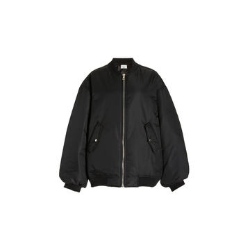 Astra Oversized Padded Satin Bomber Jacket