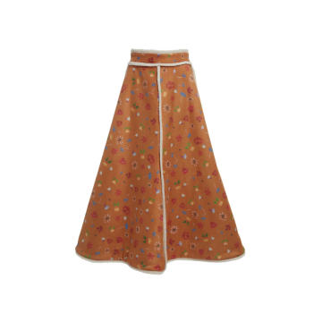 Quartered A-Line Midi Skirt
