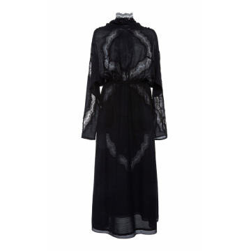 Scarf-Detailed Silk-Wool Maxi Dress