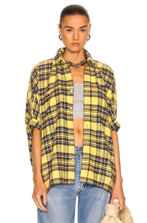 Plaid Oversized Boxy Shirt展示图