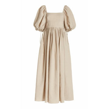 Linen-Blend Maxi Dress