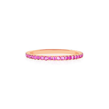 14K Rose Gold Sapphire Eternity Stacking Ring