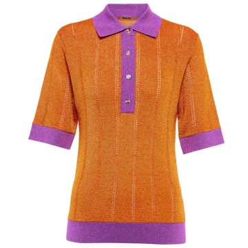 Oran金属感针织Polo衫