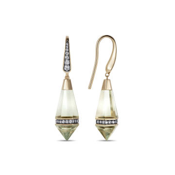 18k Grey Gold Prism Earrings