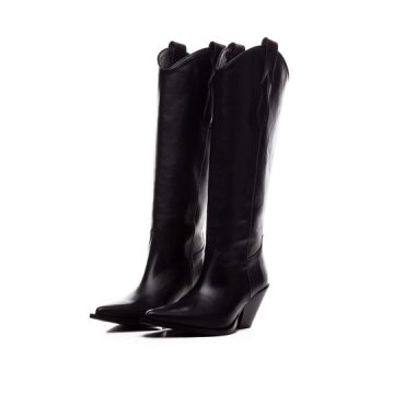 HIGH BLACK LEATHER BOOTS
