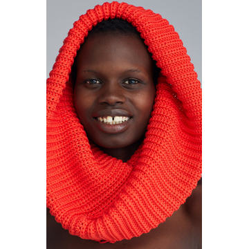 Oversized Knit Snood Hat