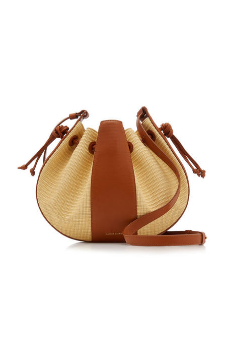 Lilium Leather and Raffia Crossbody Bag展示图