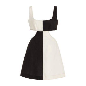 Anna Cutout Colorblock Linen Mini Dress