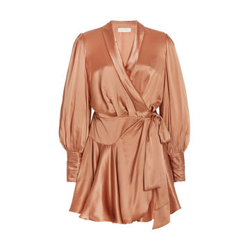 Wrap-Effect Silk Mini Dress