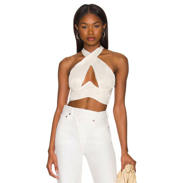 x REVOLVE Rana Cross Front Crop Top