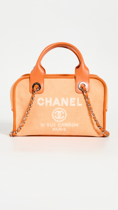 Chanel Orange Deauville 保龄球包展示图