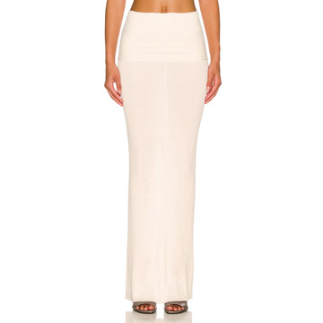 Rib Knit Maxi Skirt