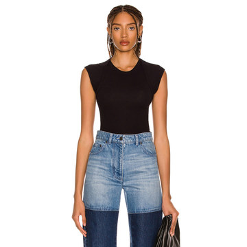 Rib Sleeveless Envelope T-Shirt