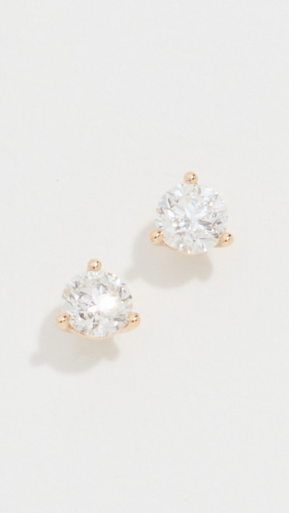14k Jumbo Solitaire Diamond Stud Earrings展示图