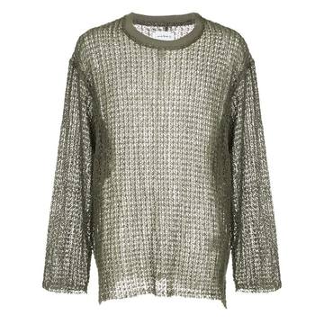 mesh detail sweater