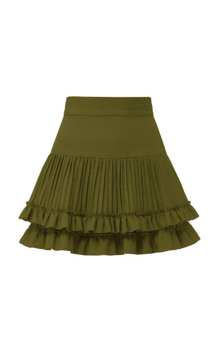 Pleated Cotton Poplin Mini Skirt展示图