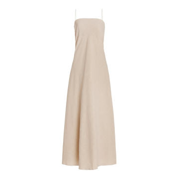 Stretch Linen-Blend Cami Dress