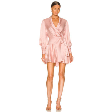 Silk Wrap Mini Dress