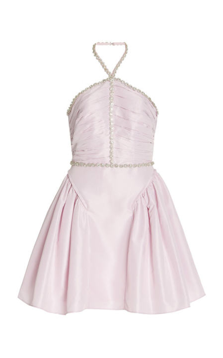 Lilac Taffeta Diamante Trim Mini Dress展示图