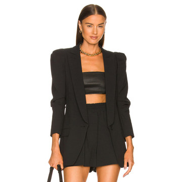 Scrunch Sleeve Long Line Blazer