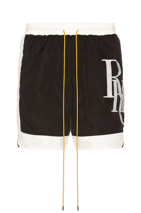 RHUDE SIDE LOGO SHORT IN BLACK 쇼츠展示图