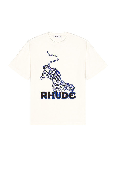 RHUDE LEPORD TEE IN VINTAGE WHITE 셔츠展示图