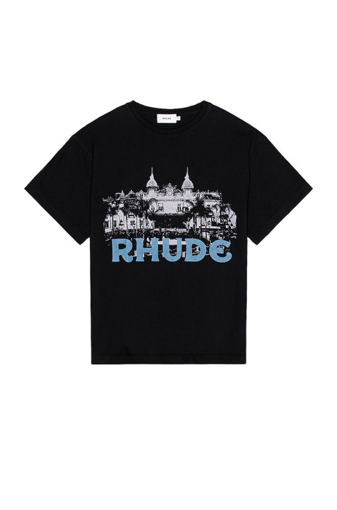 RHUDE CASINO TEE IN VINTAGE BLACK 셔츠展示图