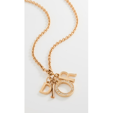 Dior 金色水晶字母项链