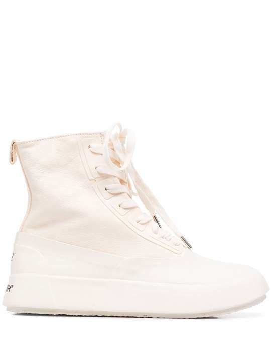 LEATHER MIX HI-TOP SNEAKER WHITE NO COLO展示图