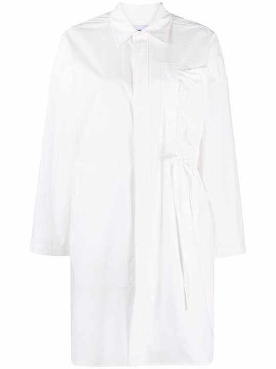 oversized waist-tie shirt dress展示图