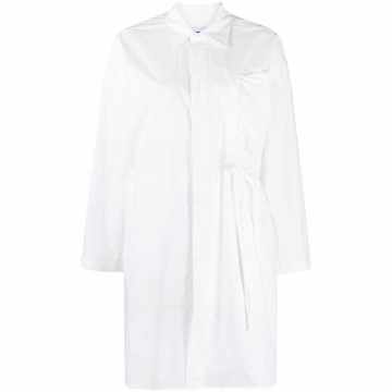 oversized waist-tie shirt dress