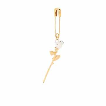 rose safety-pin earring
