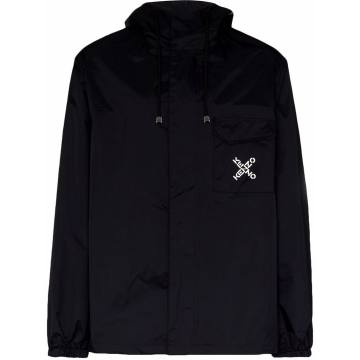 X logo连帽防雨夹克