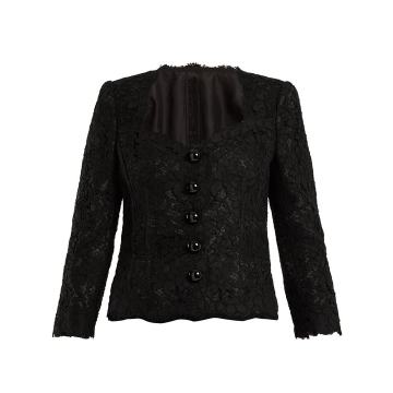 Cordonetto-lace scallop-edged jacket