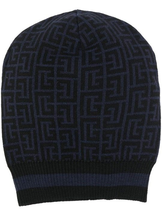 经典logo印花美利诺羊毛套头帽展示图