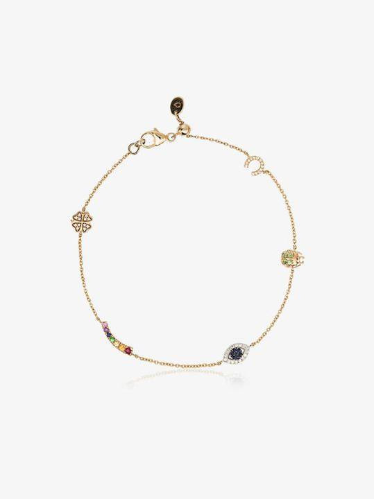 14k yellow gold luck charm bracelet展示图