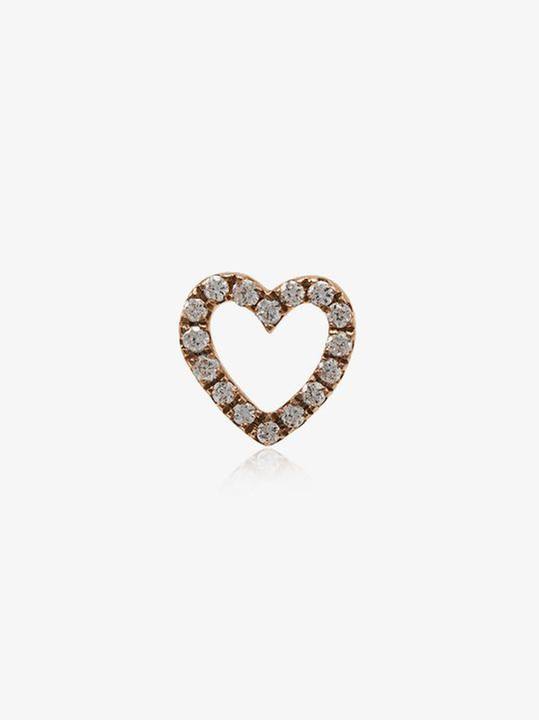 18k rose gold and diamond heart charm展示图