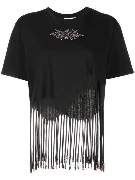 fringed rhinestone-embellished crop top展示图