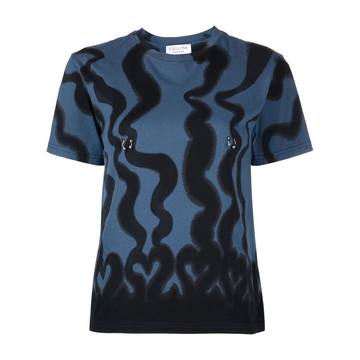 pierced abstract-print T-shirt