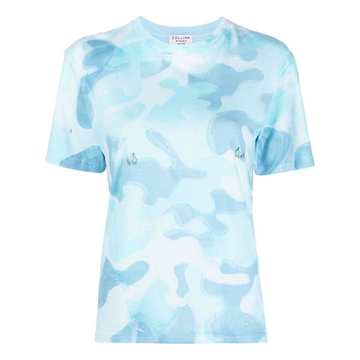 ring-detail camouflage-print T-shirt