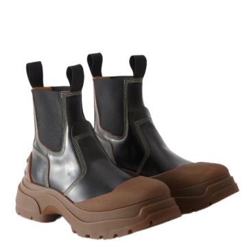 Rubber-encased leather Chelsea boots