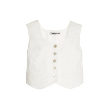 Edda Linen-Cotton Cropped Vest