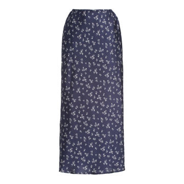Concetta Floral Silk Midi Slip Skirt